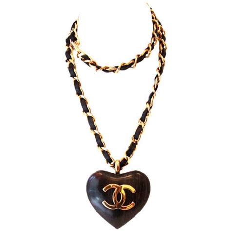 chanel love heart necklace|Chanel long necklace.